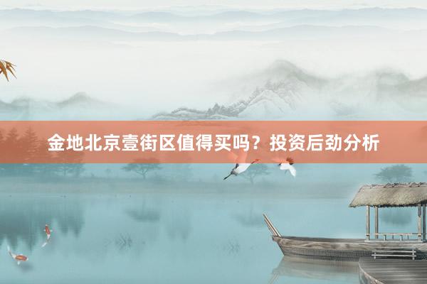 金地北京壹街区值得买吗？投资后劲分析